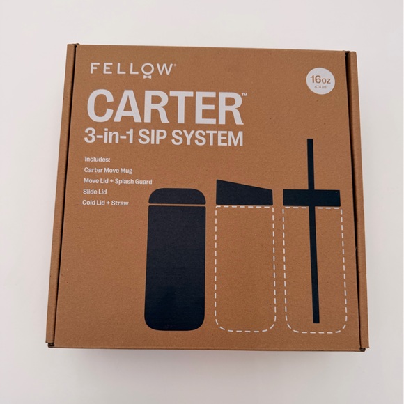 Fellow 16 oz Carter Bundle (3 in 1) Travel Mug - Mate Black - Picture 5 of 10